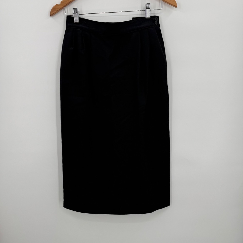 Pendleton Petite Black Wool Skirt Womens Size 8 Career Pencil‎